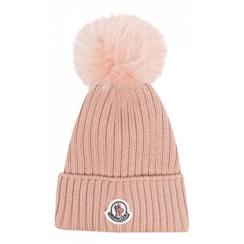 Pre-owned Moncler Wool Cap In Pink