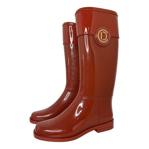 Pre-owned Dior Wellington Boots In Red