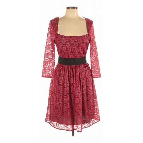 Pre-owned Andrew Marc Lace Mid-length Dress In Red