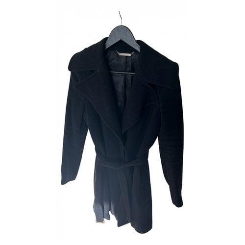 Pre-owned Diane Von Furstenberg Wool Peacoat In Black