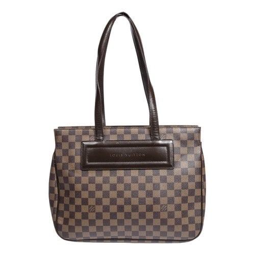 Pre-owned Louis Vuitton Parioli Leather Handbag In Brown