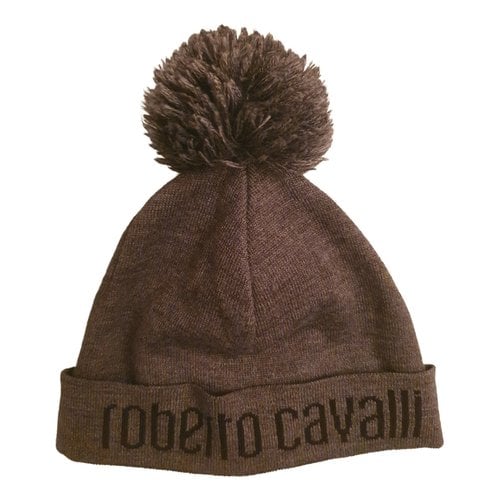 Pre-owned Roberto Cavalli Wool Beanie In Grey