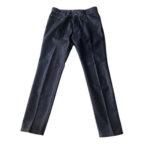 Pre-owned Versace Straight Jeans In Navy