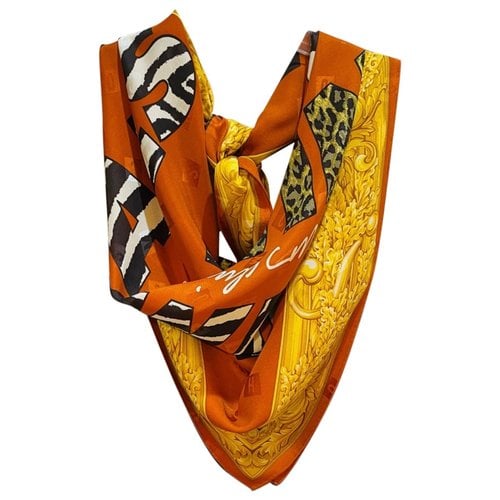 Pre-owned Moschino Silk Scarf In Gold