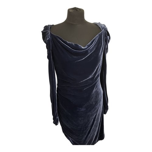 Pre-owned Alice By Temperley Velvet Mid-length Dress In Blue