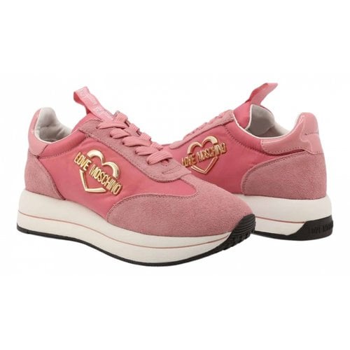 Pre-owned Moschino Love Trainers In Pink