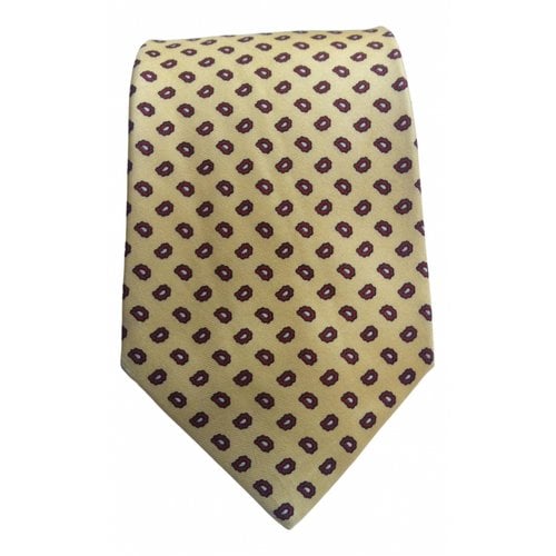 Pre-owned Brooks Silk Tie In Yellow