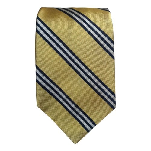 Pre-owned Brooks Brothers Silk Tie In Gold