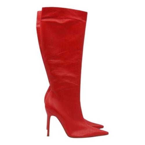 Pre-owned Dolce & Gabbana Leather Boots In Red