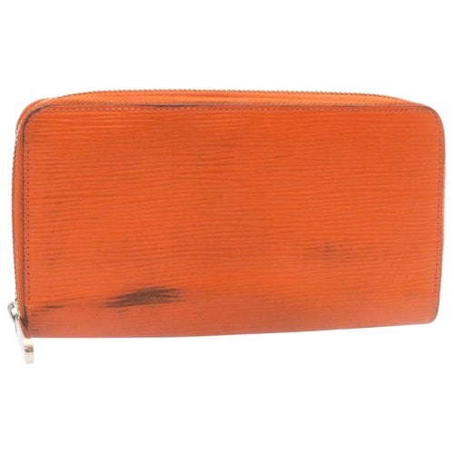 Pre-owned Louis Vuitton Leather Wallet In Orange