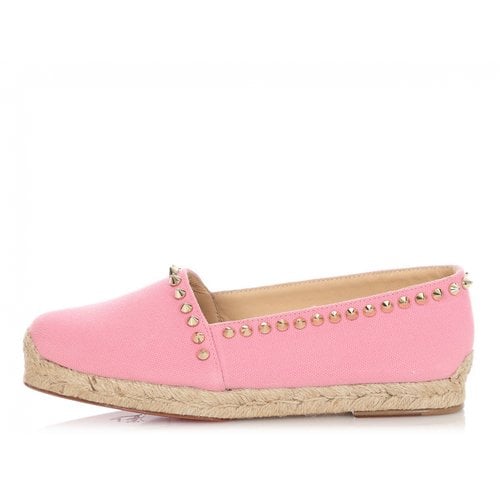 Pre-owned Christian Louboutin Cloth Espadrilles In Pink