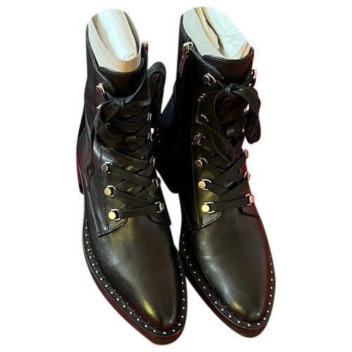 Pre-owned Steffen Schraut Leather Lace Up Boots In Black