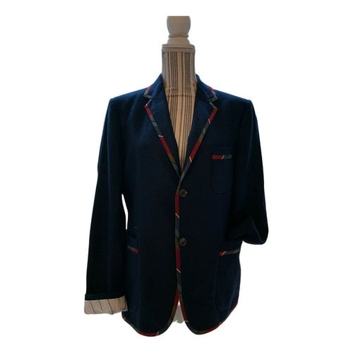 Pre-owned Gucci Cashmere Suit Jacket In Navy