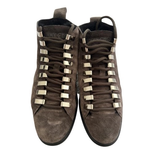 Pre-owned Jimmy Choo High Trainers In Brown