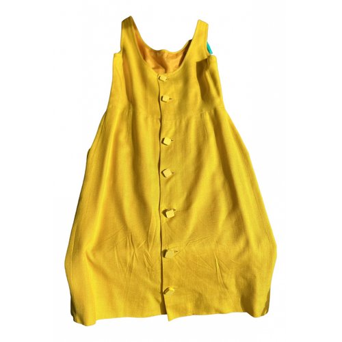 Pre-owned Nina Ricci Linen Mid-length Dress In Yellow