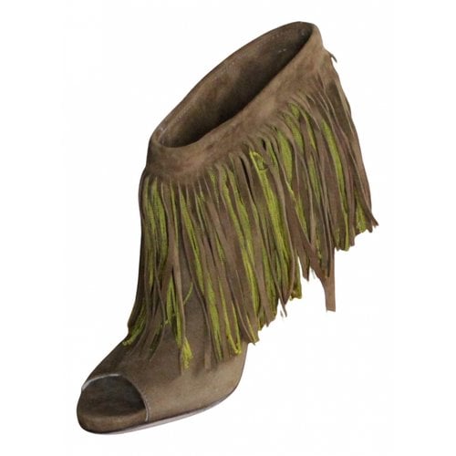 Pre-owned Jimmy Choo Boots In Green