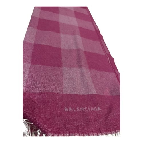 Pre-owned Balenciaga Cashmere Scarf In Pink