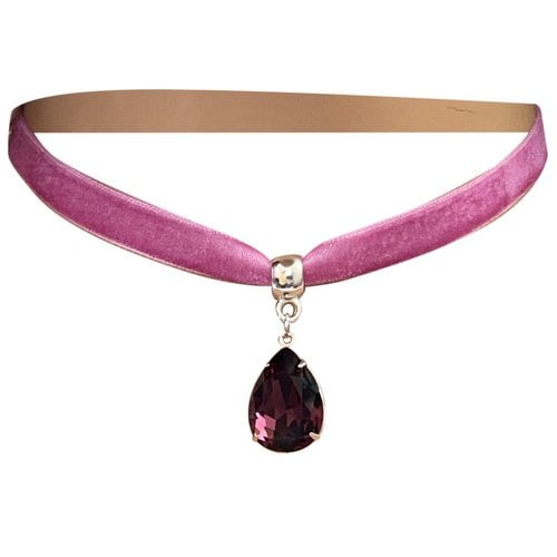Pre-owned Swarovski Crystal Necklace In Pink