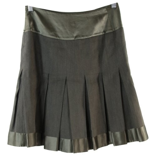 Pre-owned Etro Linen Mini Skirt In Khaki