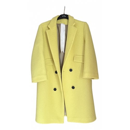 Pre-owned Annie P Wool Coat In Yellow