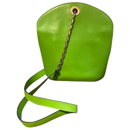 Pre-owned Celine Curve Leather Crossbody Bag In Green
