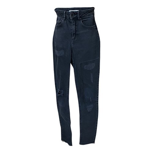 Pre-owned Sandro Straight Jeans In Black