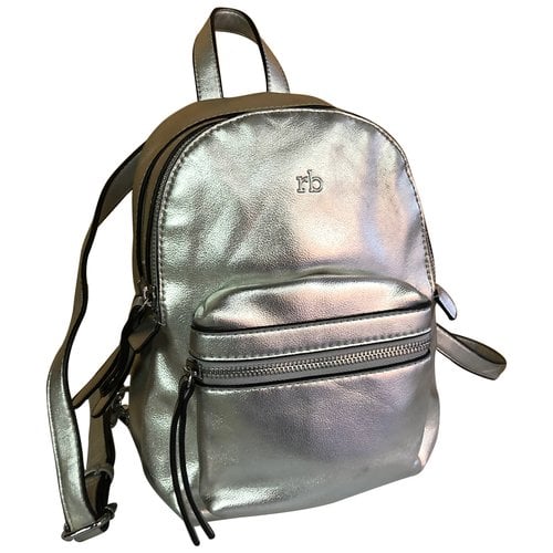 Pre-owned Roccobarocco Leather Backpack In Silver