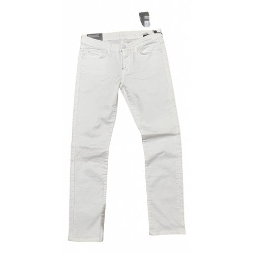 Pre-owned 7 For All Mankind Slim Jeans In Beige
