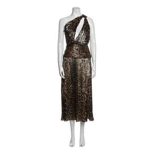 Pre-owned Saint Laurent Silk Mid-length Dress In Brown