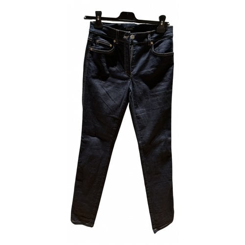 Pre-owned Escada Straight Jeans In Navy