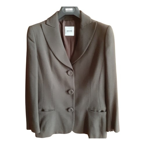 Pre-owned Moschino Wool Suit Jacket In Green