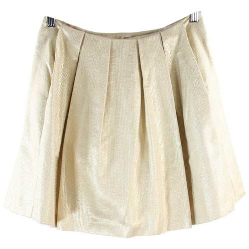Pre-owned Tara Jarmon Mini Skirt In Gold