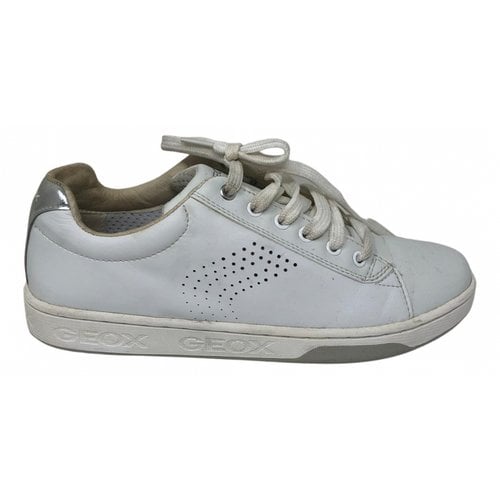 Pre-owned Geox Leather Trainers In White