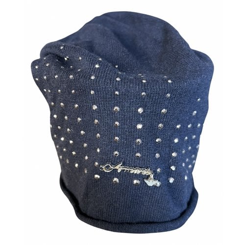 Pre-owned Armani Collezioni Wool Cap In Blue