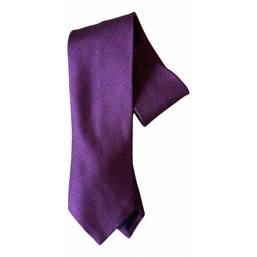 Pre-owned Brioni Silk Tie In Purple