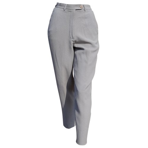 Pre-owned Giorgio Armani Wool Trousers In Grey