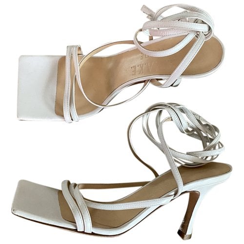 Pre-owned A.w.a.k.e. Vegan Leather Sandal In White