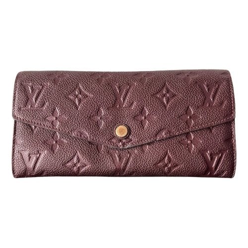 Pre-owned Louis Vuitton Sarah Leather Wallet In Purple