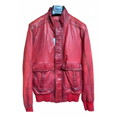 Pre-owned 0711 Tbilisi Leather Jacket In Red