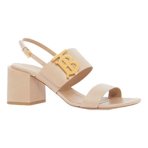 Pre-owned Burberry Leather Sandals In Beige