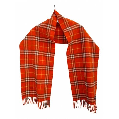 Pre-owned Burberry Wool Scarf & Pocket Square In Orange