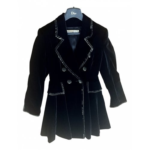 Pre-owned Dior Velvet Coat In Black
