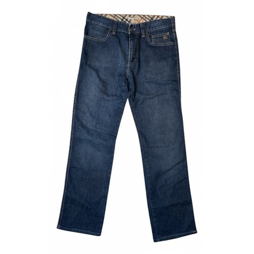 Pre-owned Burberry Straight Jeans In Blue