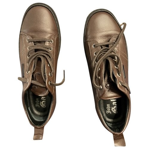 Pre-owned John Galliano Leather Low Trainers In Brown