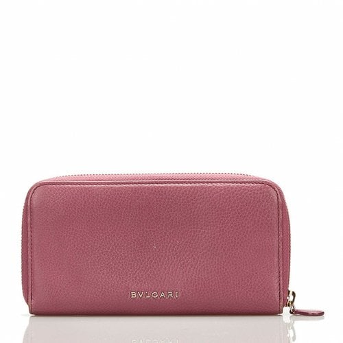 Pre-owned Bvlgari Leather Wallet In Pink