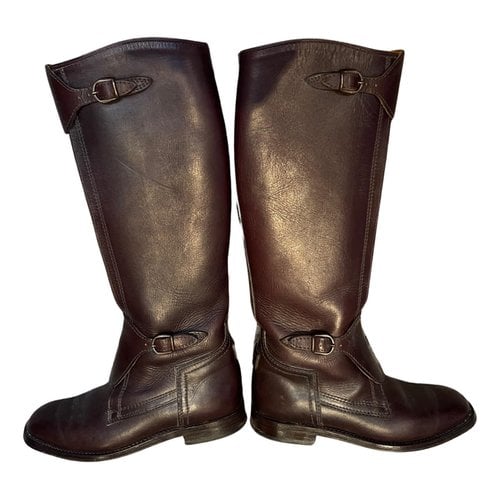 Pre-owned Ludwig Reiter Leather Riding Boots In Brown