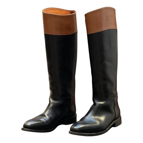 Pre-owned Ludwig Reiter Leather Riding Boots In Black