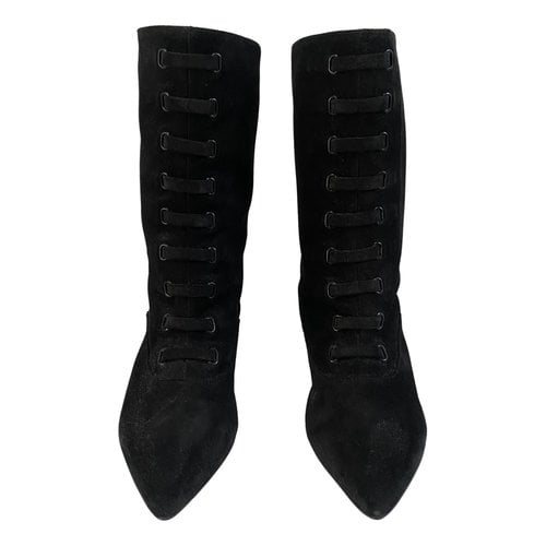 Pre-owned Mvp Wardrobe Ankle Boots In Black