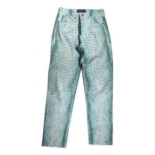 Pre-owned Roberto Cavalli Straight Jeans In Turquoise