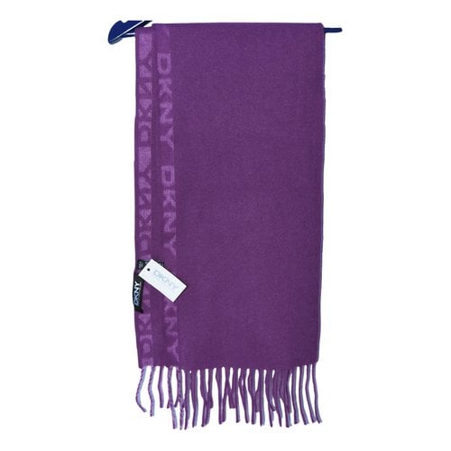 Pre-owned Dkny Wool Scarf In Purple